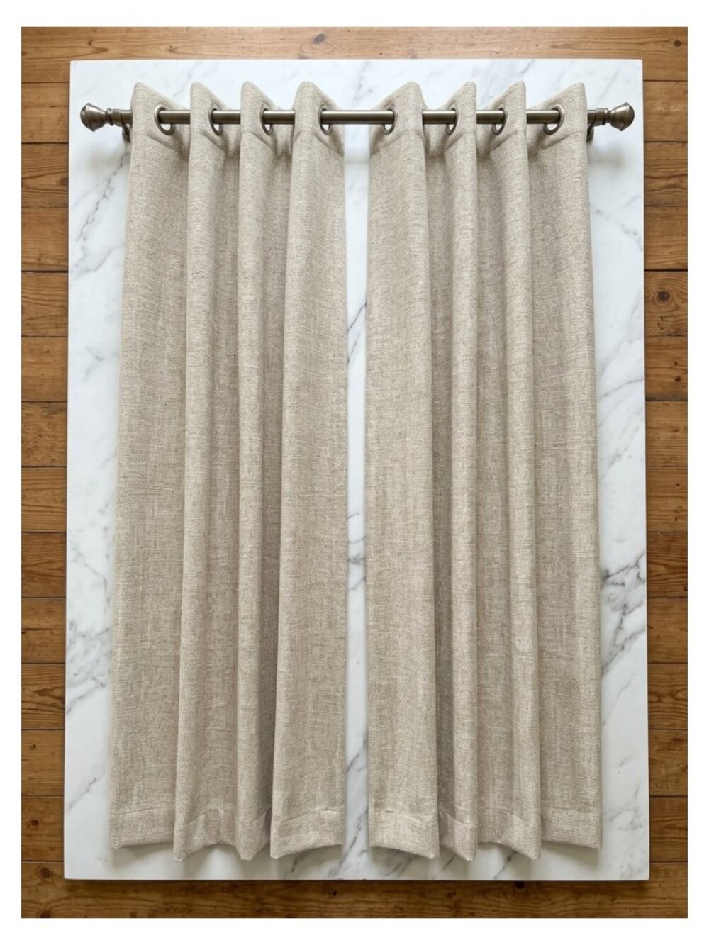 Linen Blackout Curtains 90" L 2 Panels Rod Pocket Back Tab